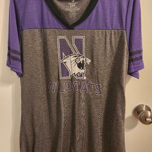 NORTHWESTERN WILDCATS SUPER SOFT, WOMEN'S V-NECK, SHORT-SLEEVED T-SHIRT